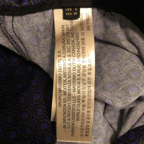 Massimo Dutti satin pants - purple print. NWOT - Picture 4 of 5